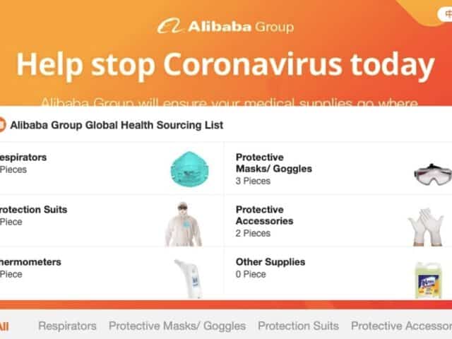 Alibaba lanza una plataforma de abastecimiento para personal médico en las zonas afectadas por el Coronavirus en China