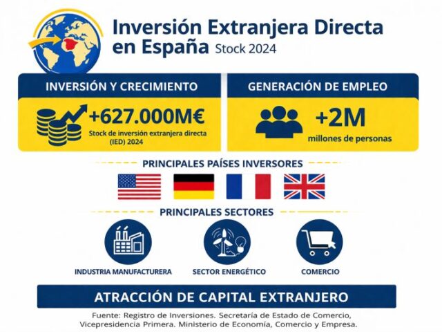 España supera los 627.000 millones en inversión extranjera